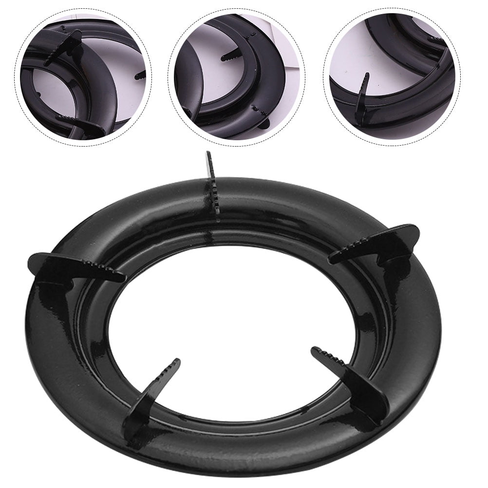 NUOLUX 3Pcs Iron Stove Rack for Kitchen Use Durable Black Wok Support with Anti Slip Wear Resistant Design