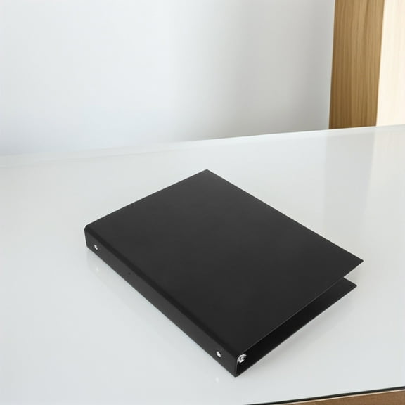 OUNONA Black Kraft Paper Loose Leaf Binder Cover Refillable Notebook Protector for Home A4 Size