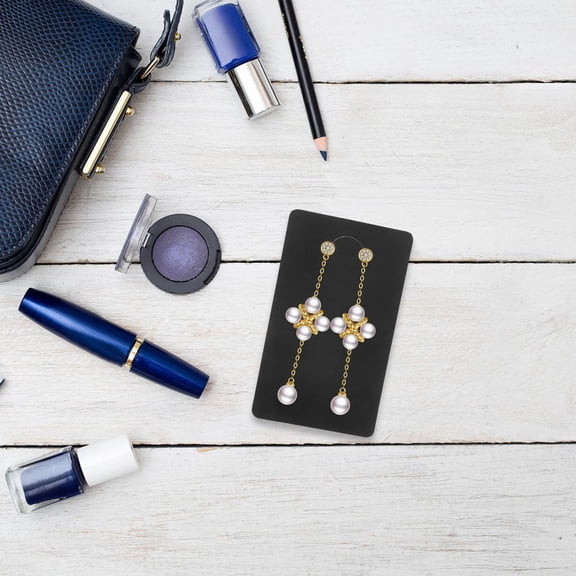 OUNONA Black Kraft Paper Necklace Cards with Self-Sealing Bag for Keychains and Jewelry Display 1 Set