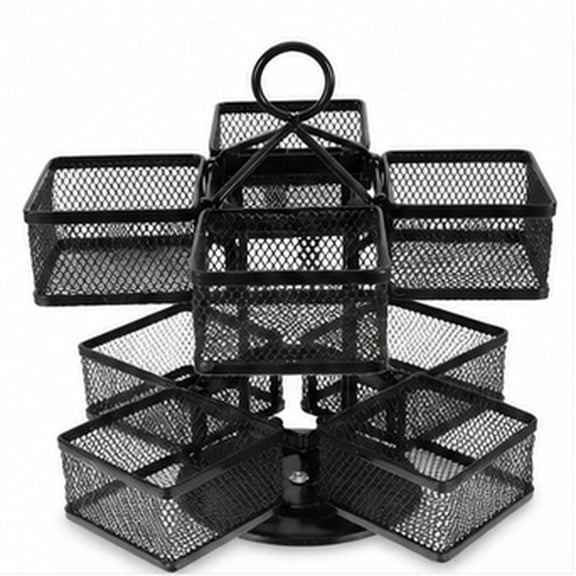 OUNONA Black Metal Tea Bag Storage, Revolving Carousel, Kitchen Counter, Versatile Organizer