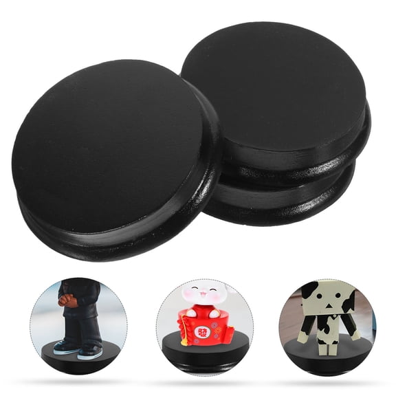 OUNONA Black Mini Doll Bases for Display and DIY Projects with Smooth Surface 3 Pieces