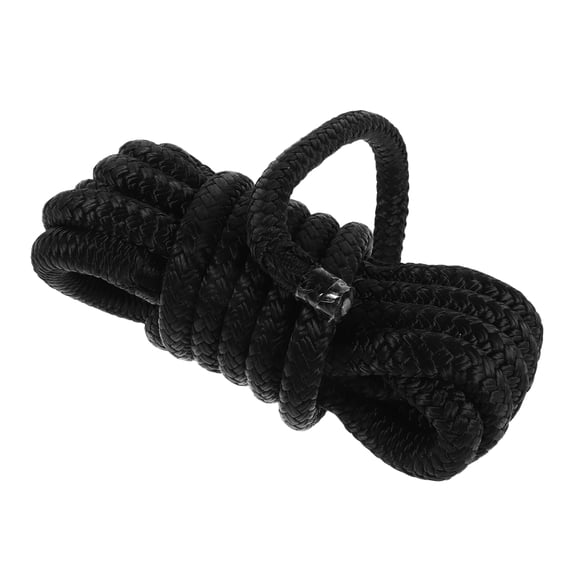 OUNONA Black Nylon Dock Rope Weather Resistant Flexible Weave for Boats