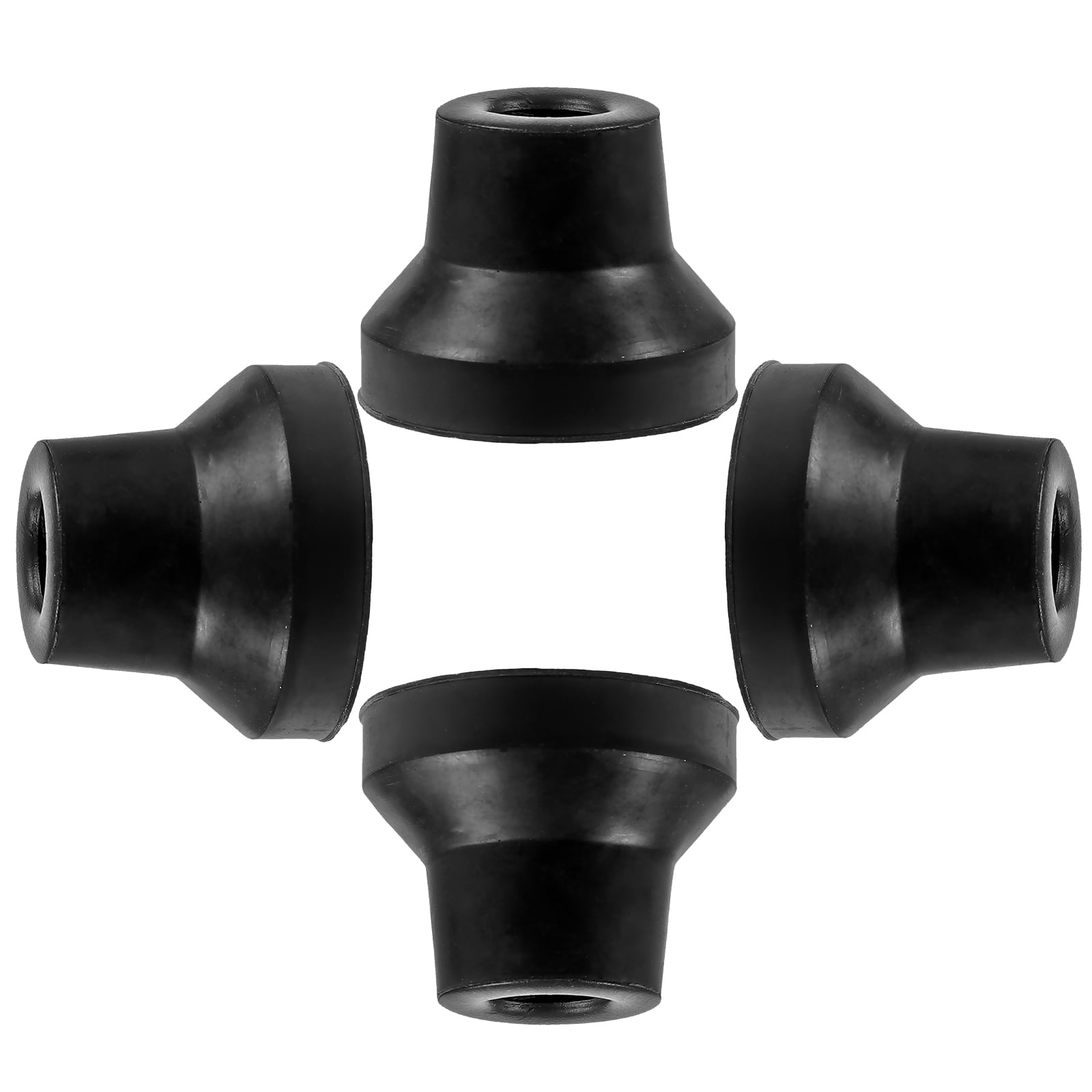 OUNONA Black Rubber Cane Tips Replacement for Cane Ensuring Firm Grip and Stability on Any Surface Fits Standard Cane 4 Pieces