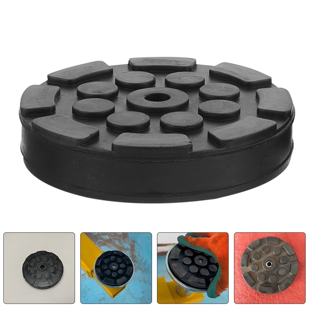 OUNONA Black Rubber Car Lift Pad for Floor Jack Durable Protector with Enhanced Stability for Car Use
