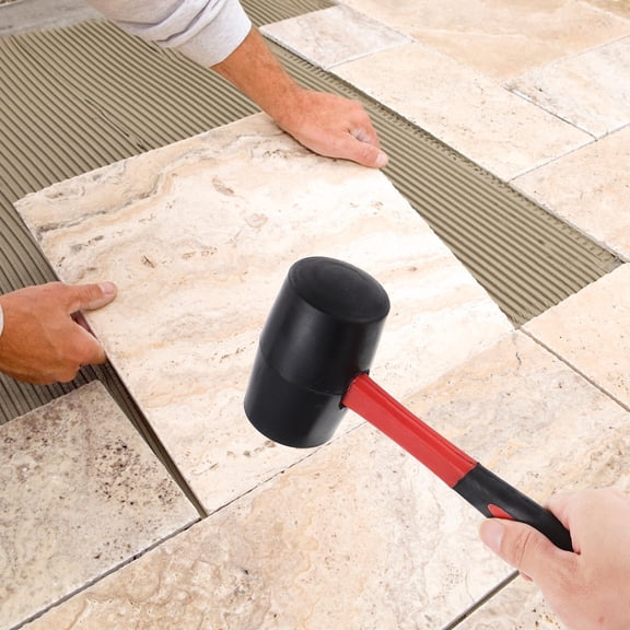 OUNONA Black Rubber Mallet with Fiber Handle for Home Use HighQuality Hammer for Flooring Crafts 16 oz