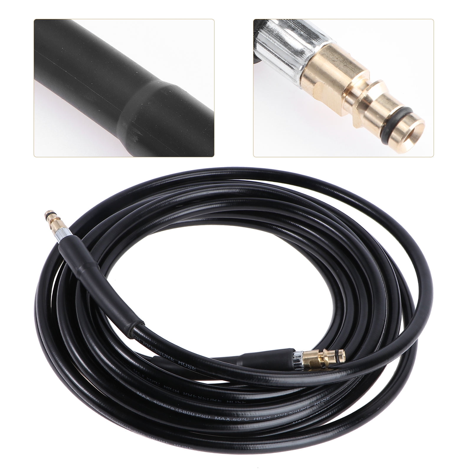 OUNONA Black Rubber Washing Machine Hose Durable Flexible Design for Electronic Cold Cleaning Machine 8M