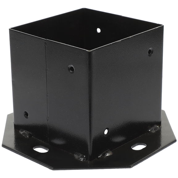 OUNONA Black Square Post Sleeve Railing Support Base for Deck Fence Post Holder