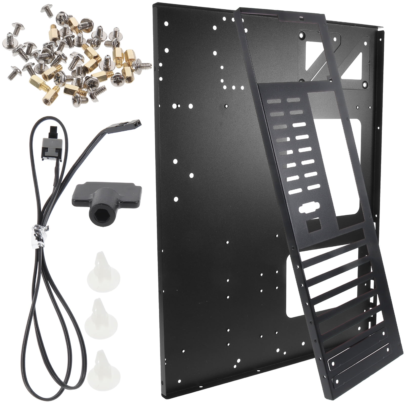 OUNONA Black Steel Computer Motherboard Frame with Enhanced Cooling and Easy Installation for PC Builds and Upgrades
