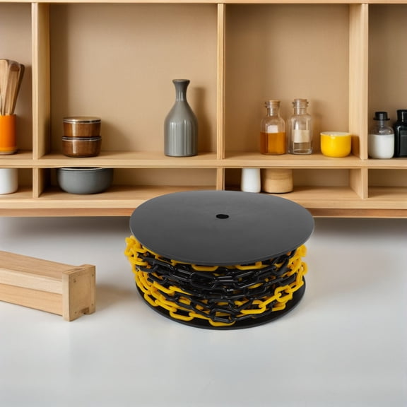 OUNONA Plastic Safety Chain Barrier with Visual Warning for Parking Lot and Event Use