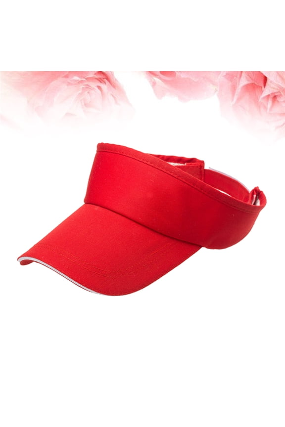 Blank Sun Visors Adjustable Sports Sun Hat for Travel Exercises(Red)