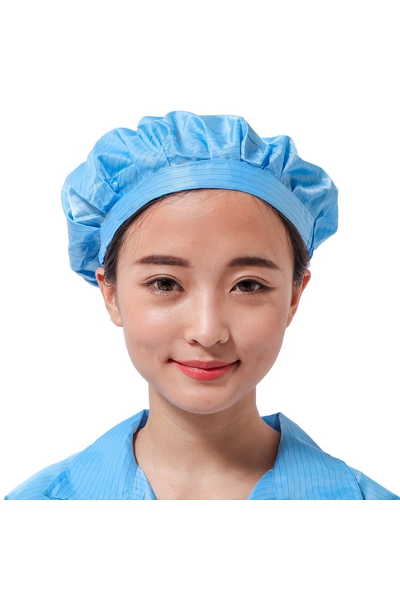Blue Anti Static Protective Hat with Mesh Window for Adults Working in Electronics and Cleanroom Environments 4 pcs