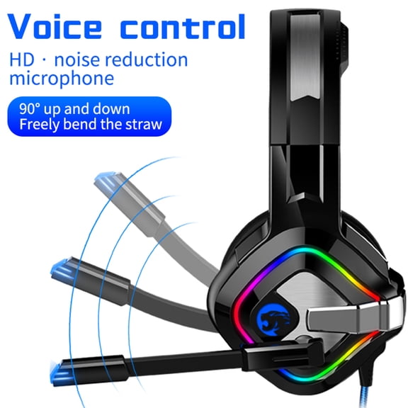 OUNONA Gaming Headphones Wired Headset with Microphone Plastic Blue 1Pcs Back to School