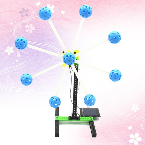 OUNONA Blue Handmade Solar Ferris Wheel Model Kit for and DIY Assembly