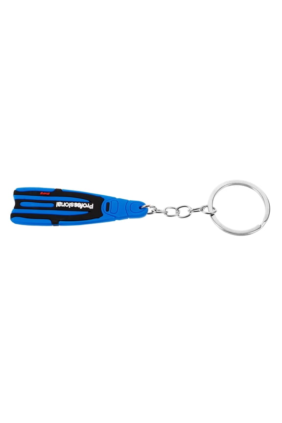 Blue Silicone Diving Fin Keychain Durable Sports Backpack Pendant Decorative Accessory