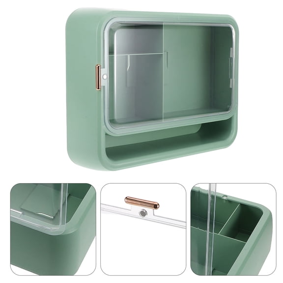 OUNONA Blue Wall Mounted Bathroom Shelf for Home Use Durable Material Multi Layer Storage 6.3 Inches