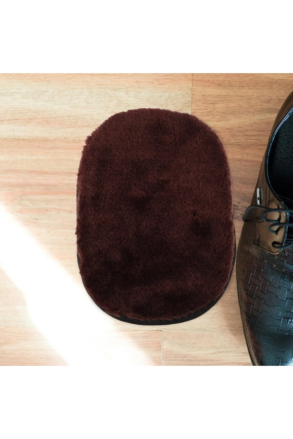 Boot Polishing Glove with Soft Faux for Gentle Shoe Cleaning Coffee Color