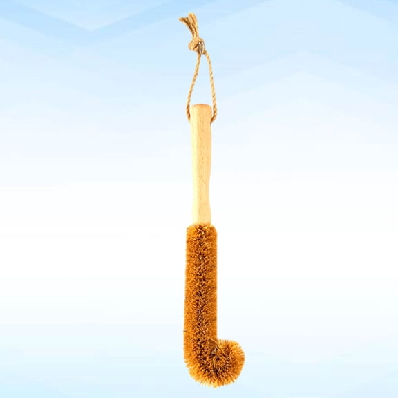 OUNONA Bottle And Mug Scrubber Long Handle Brown Bamboo Cleaning Brush for Kitchen Use 1Pack