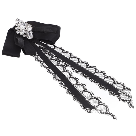 OUNONA  Bow Tie Brooch For Women Pin Aesthetic Boutonniere Chisel Clothes Pins Miss Man Black