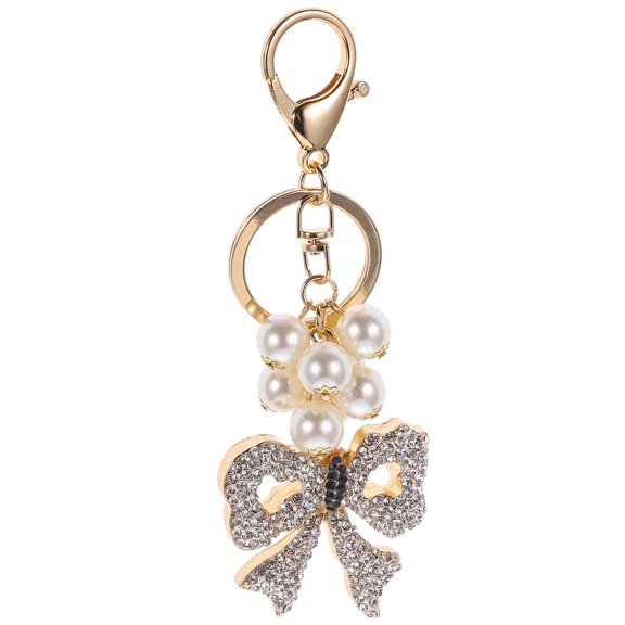 OUNONA Black Bowknot Keychain for Couples, Stylish and Practical Accessory for Men and Women, and Elegant Design
