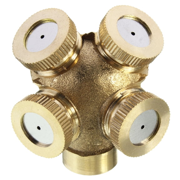 OUNONA Brass 4-Hole Mist Spray Nozzle for Garden Lawn Irrigation, Agricultural Water Sprayers, Misting Sprinkler M14x1.5 Thread