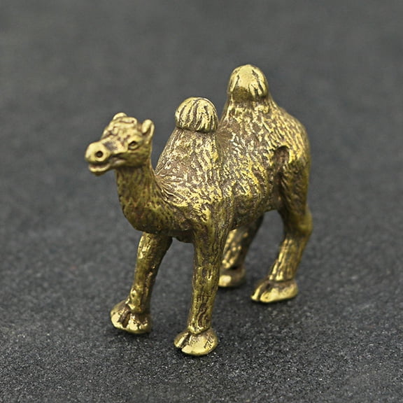 OUNONA Brass Handiwork Figurines Camel Shape Figurine Decoration 1Pack