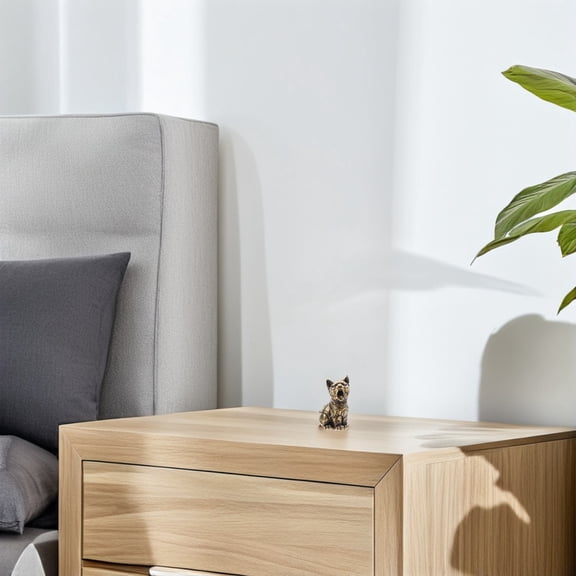 OUNONA cat outdoor statue Cat Figurine Brass Keychain for Cat Lovers Daily Use 1Pack