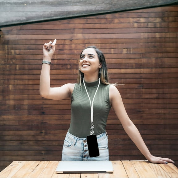 WEAVILUX Phone Charms Strap Lanyard White Plastic 1Pack