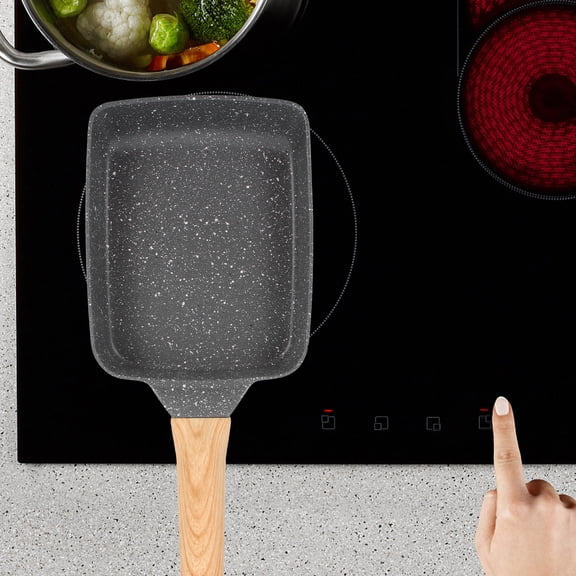 FOLOYORI Handle Frying Pan Black Stone High Temperature Resistance for Friend's House Gatherings 1Pack