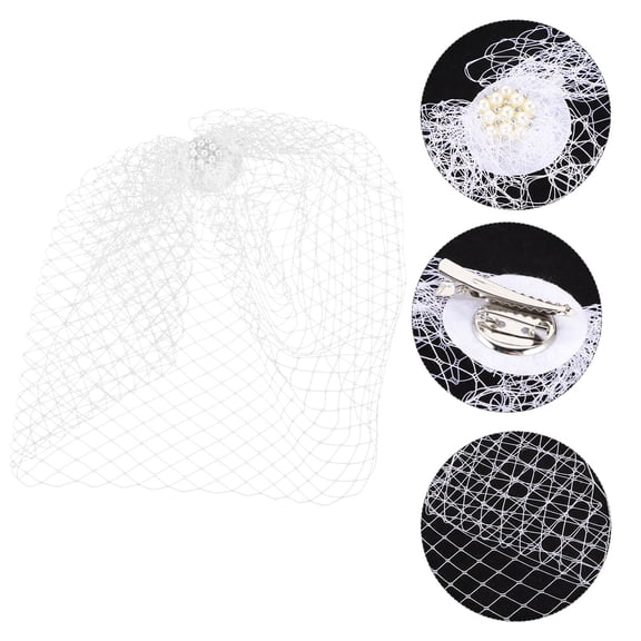 OUNONA Bridal Birdcage Veil White Mesh Wedding Hair Accessory Elegant Headpiece for Weddings