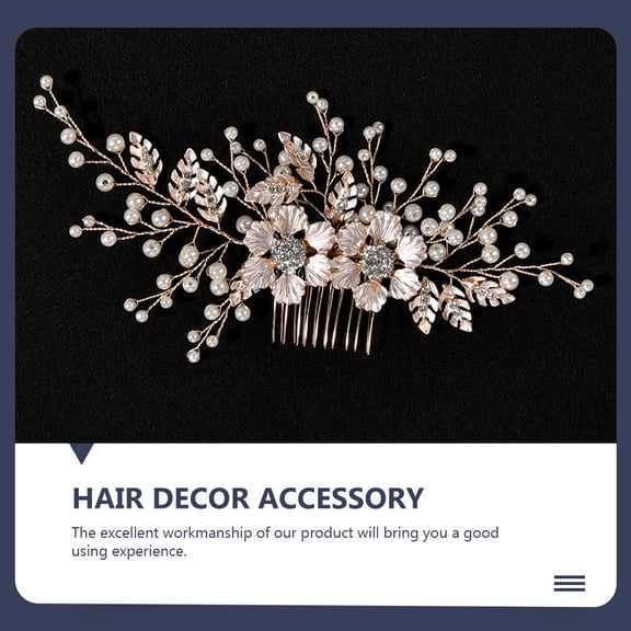 OUNONA Bridal Hair Comb Wedding Accessory Zinc Alloy For Brides 1Pcs