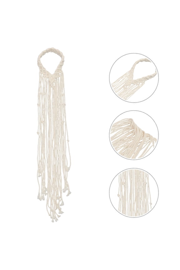 Bridal Headpieces Wedding Hairband Beige Macrame for Comfortable All Day Wear