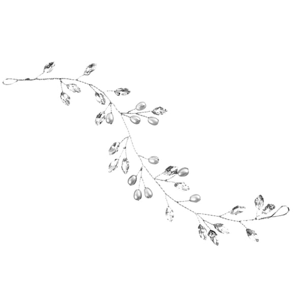 OUNONA Bridal Headwear Hair Vine for Wedding Silver Rhinestone Crown 1Set Matching with Wedding Dress