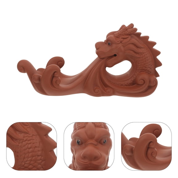 OUNONA Brown Chinese Dragon Figurine for Indoor Decor Symbolizing Luck and Cultural Heritage