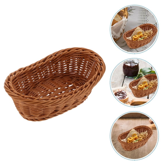 NUOLUX Brown Plastic Household Chip Basket, 1 Pack, Storage Container 7.5 x 13 x 19 Inches