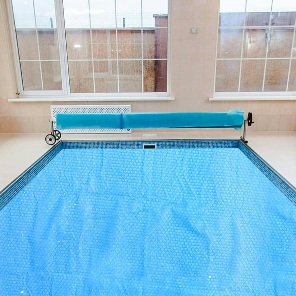 NUOLUX Rectangular Blue Pool Bubble Cover with Waterproof Pe Material and Foldable Design for Outdoor Use