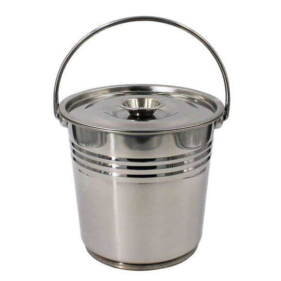 OUNONA Bucket Pail Sandmetal Water Lid Beachsteel Holderfire Fighting Galvanized Iron Flood Round Stainless Pet Prep Rubbish