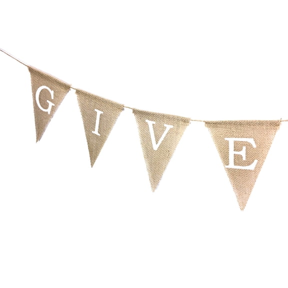 OUNONA Burlap Bunting Banner Garland with 2.8M Letters for Thanksgiving Day Party Home Decoration
