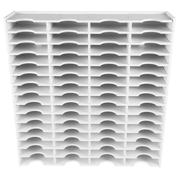 OUNONA White Cardboard CD Storage Rack Organizer for Office and Home, Tape Mailbox Holder, and Space-Saving
