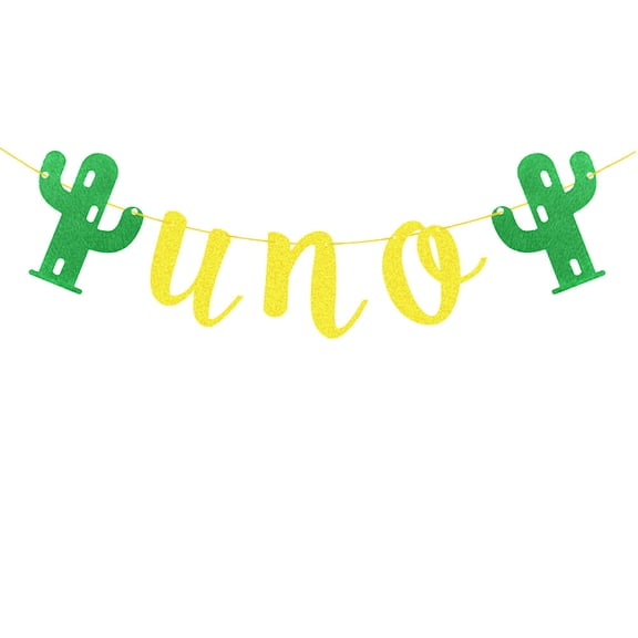 OUNONA Cactus Theme Bunting Banner Nonwoven Hanging Garland Decoration for Fiesta, Party Supplies, Mexican Celebration, and Event Decor