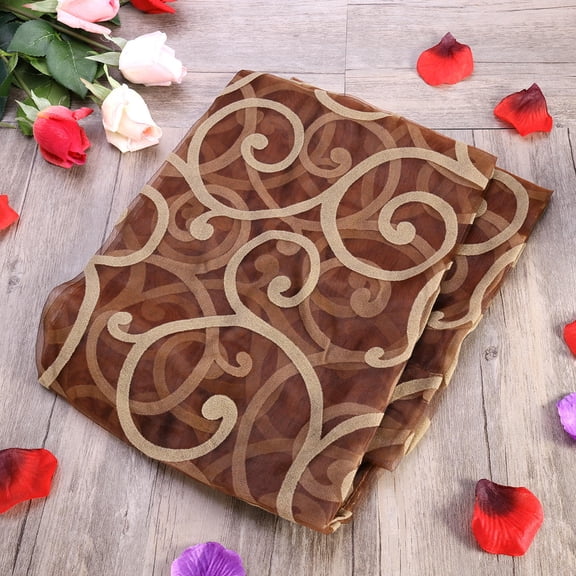OUNONA Coffee Sheer Curtains for Home Decor, Lightweight Window Drapes Allowing , 2 Panels