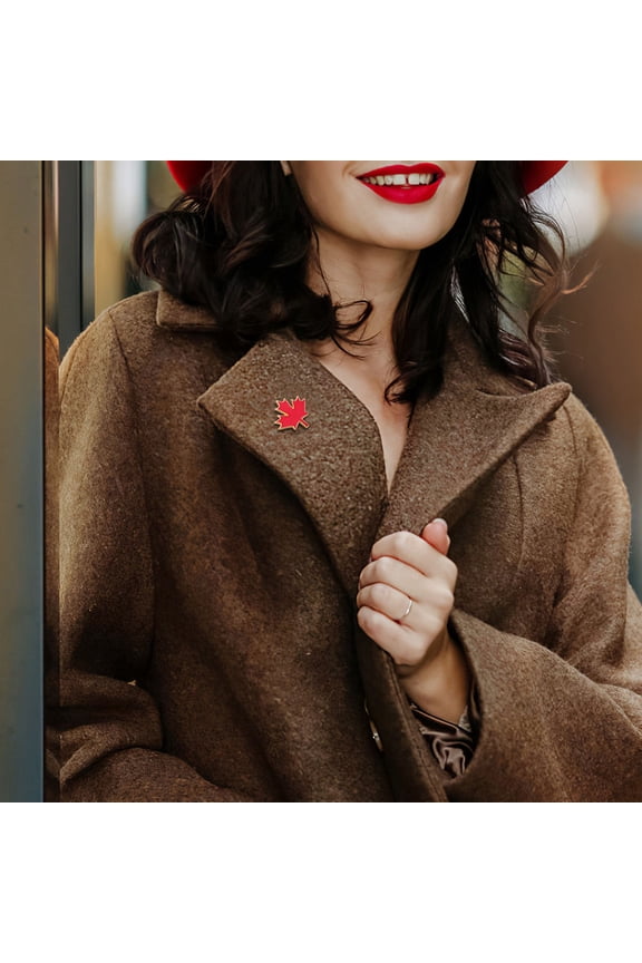 Canada Day Maple Leaf Badge Pin Set of 12 Pieces Red Zinc Alloy for Decoration Clothes Bags Hats