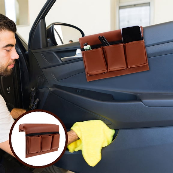OUNONA Car Armrest Storage Bag Universal Car Armrest Support Elbow Car Window Armrest Extender Forearm Wrist Support Pad with Pockets for Most Car