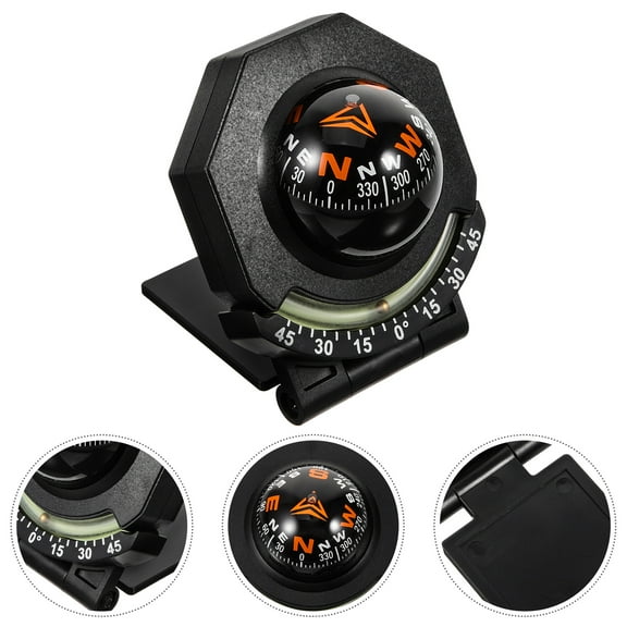 WEAVILUX Novelty Dash Compass Black 1Pack 3.5x2.8x0.8in Round