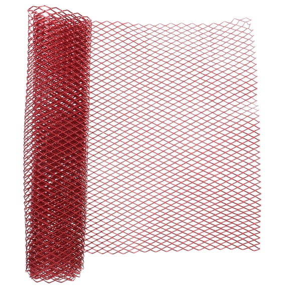 OUNONA Universal Car Front Grille Mesh Insert in Red Aluminum Alloy 100x33 cm Enhances Exterior Style