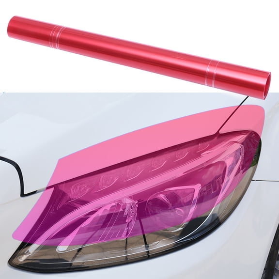 OUNONA Car Headlight Film Red Stretchable Vehicle Stickers Easy to Clean and Remove