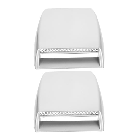 WEAVILUX Car Hood Vent Silver Abs 2Pcs 10.0X7.1X1.3In