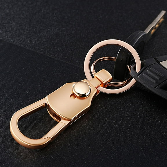 OUNONA  Car Keychain for Men Ring Stretch Design Child Lovers Golden