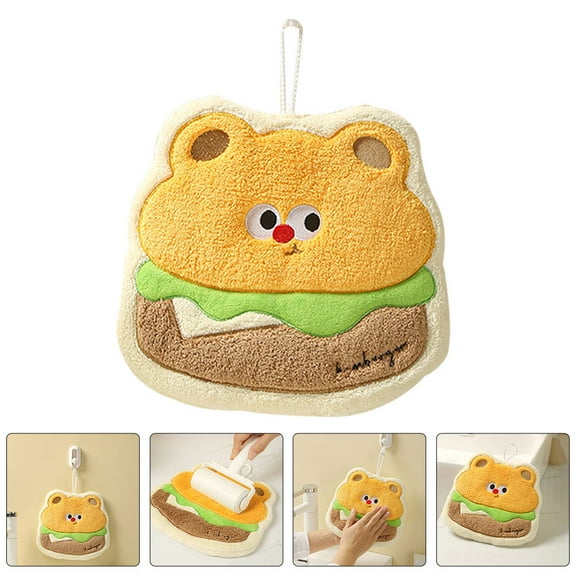 OUNONA Cartoon Hand Towel Towels Cotton Bathroom Child