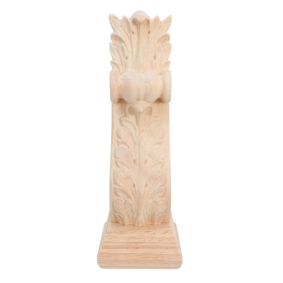 OUNONA Unpainted Beige Carved Wood Corbel Bracket, Decorative Wooden Support for Doorway, Shelf, Mantel and Home Decor Trim