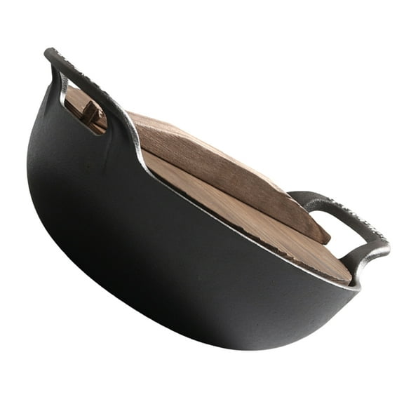 OUNONA Cast Iron Saucepan Outdoor Picnic Cookware Skillet Pots Handle